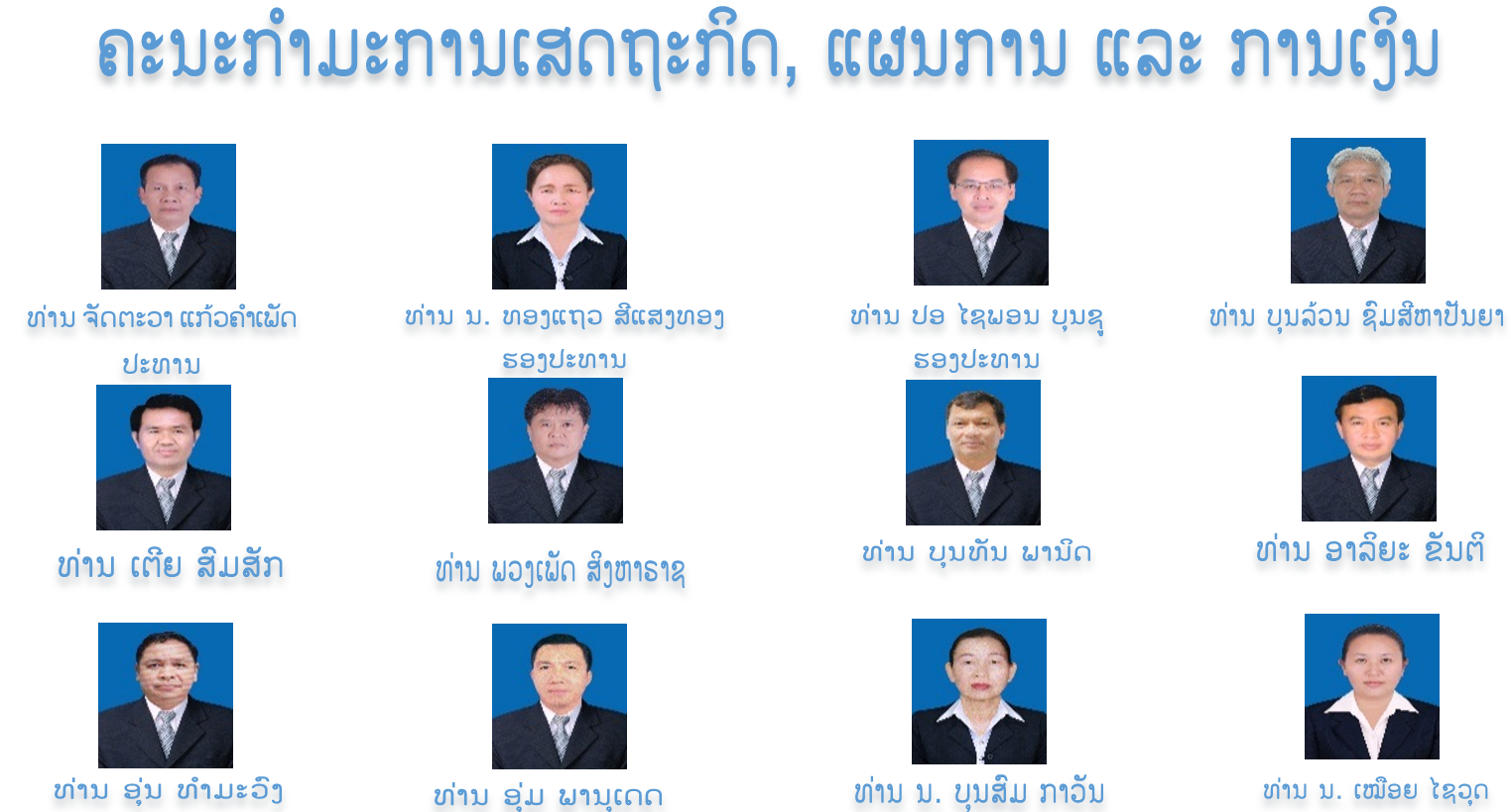 ຄະນະກໍາມະການເສດຖະກິດ, ແຜນການ ແລະ ການເງິນ