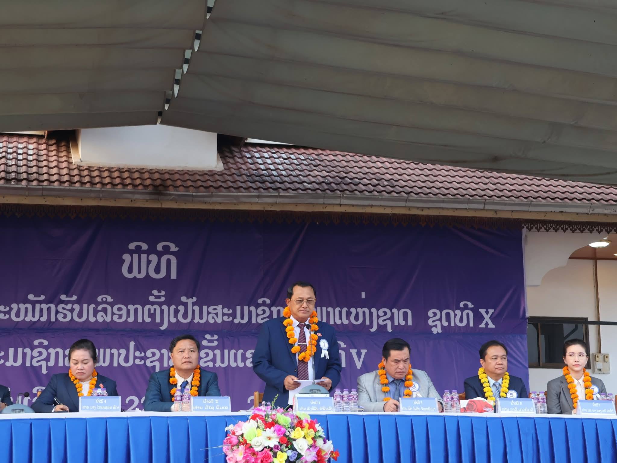 ຜູ້ສະໝັກຮັບເລືອກຕັ້ງ ສສຊ ຊຸດທີ x ປະຈໍາເຂດເລືອກຕັ້ງ ທີ 7 ແລະ ຜູ້ຮັບສະໜັກເລືອກຕັ້ງສະມາຊີກສະພາ  ປະຊາຊົນແຂວງ ຊຸດທີ v ສືບຕໍ່ລົງໂຄສະນາຫາສຽງຢູ່ເມືອງ ໄຊຍະບູລີ.